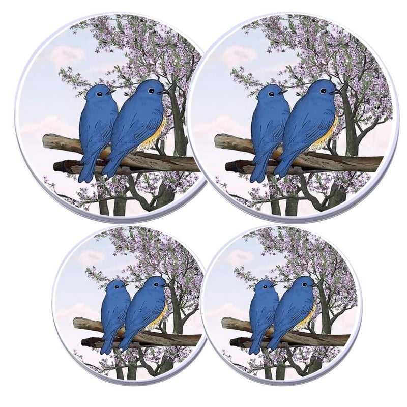 Robbins Aria Electric Stove Burner Covers - Protect Stovetop - Set of 4, 10 and 8 inches - Blue Birds Electric Stove Covers - Image 1